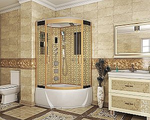 Душевая кабина Niagara Luxe 7712G 80х120 золото купить в интернет-магазине Sanbest