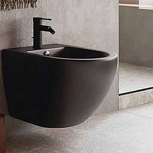 Биде подвесное CeramaLux N 2197-18 черное глянцевое купить в интернет-магазине Sanbest