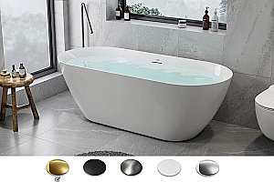 Акриловая ванна Royal Bath Pafos RB611701 175х75 Белая/Фурнитура Золото купить в интернет-магазине Sanbest