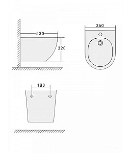 Биде подвесное Agger AT03310 белое купить в интернет-магазине Sanbest