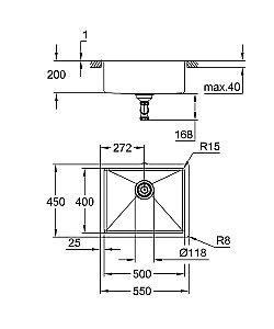 Кухонная мойка Grohe K700U 31574SD1 нержавеющая сталь купить в интернет-магазине сантехники Sanbest