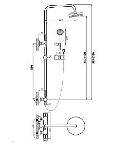 Душевая система Agger Thermo A2451200 хром купить в интернет-магазине сантехники Sanbest