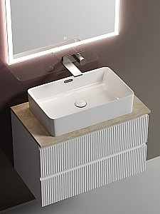 Тумба с раковиной Sancos SNOB T 80 со столешницей, белая матовый для ванной в интернет-магазине Sanbest