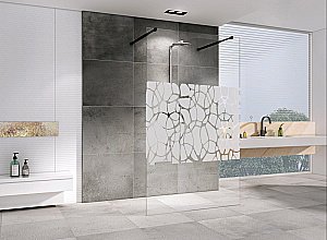 Душевое ограждение Abber IMMER OFFEN 8 100 прозрачное с рисунком/черный купить в интернет-магазине Sanbest