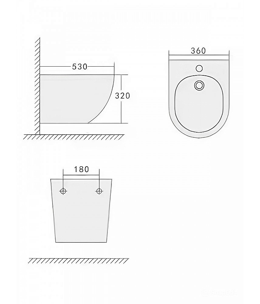 Биде подвесное Agger AT03310 белое купить в интернет-магазине Sanbest