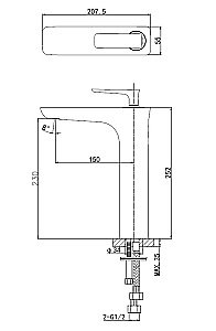 Смеситель для раковины высокий WONZON & WOGHAND SHARK, Хром (WW-481102-CR) купить в интернет-магазине сантехники Sanbest