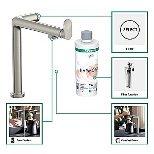 Смеситель для кухни Hansgrohe Aqittura M91 76804800 нержавеющая сталь купить в интернет-магазине сантехники Sanbest