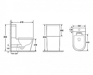 Унитаз ABBER Bequem AC1112 с крышкой микролифт, с бачком, безободковый купить в интернет-магазине Sanbest