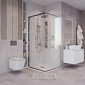 Душевой уголок Grossman Cosmo 90х90 300.K33.02.9090.10.00 стекло прозрачное/профиль хром купить в интернет-магазине Sanbest