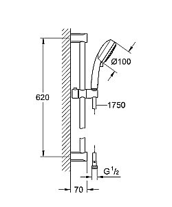 Душевой гарнитур Grohe Tempesta Cosmopolitan 100 27787002 хром купить в интернет-магазине сантехники Sanbest