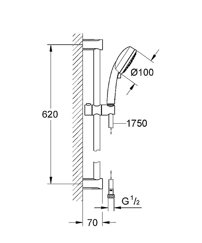 Душевой гарнитур Grohe Tempesta Cosmopolitan 100 27787002 хром купить в интернет-магазине сантехники Sanbest