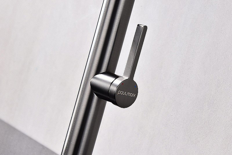 Смеситель для кухни Paulmark Leader Le214101-GM вороненая сталь купить в интернет-магазине сантехники Sanbest