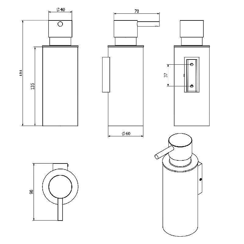 Диспенсер Langberger Vico 73569-BP черный матовый купить в интернет-магазине сантехники Sanbest