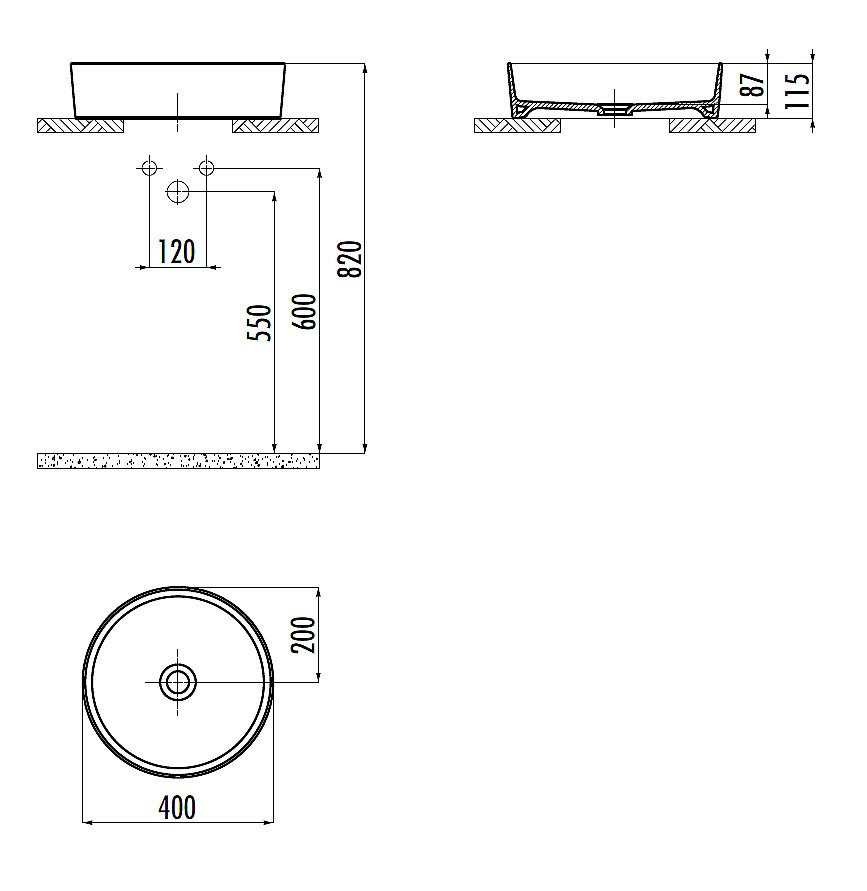 Раковина Creavit Loop 40 LP140-0000 белая купить в интернет-магазине Sanbest