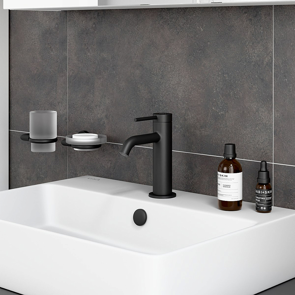 Смеситель для раковины VitrA Minimax Round A4353036EXP матовый черный купить в интернет-магазине сантехники Sanbest