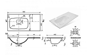 Раковина Эстет BARCELONA silk 90 ФР-00014916/ФР-00014917 белая матовая купить в интернет-магазине Sanbest