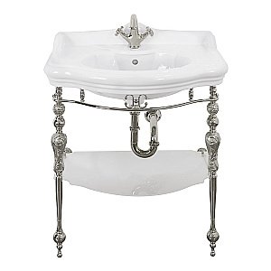 Консоль с раковиной и стеклянной полкой Migliore Bella ML.BLL-24.373.CR хорм для ванной в интернет-магазине сантехники Sanbest