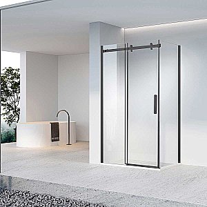 Душевой уголок Vincea Como-N VSR-4CN8012CLB 120x80 стекло прозрачное/профиль черный купить в интернет-магазине Sanbest