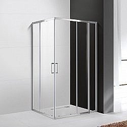 Душевой уголок Cezares Molveno 100x80 MOLVENO-AH-21-80+20-C-Cr-IV стекло прозрачное/профиль хром купить в интернет-магазине Sanbest