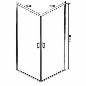 Душевой уголок Orange E04-090TB 90х90 стекло прозрачное/профиль черный купить в интернет-магазине Sanbest