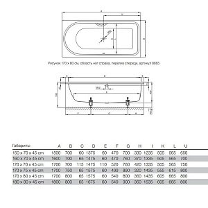 Ванна Bette Ocean 8857-000 PLUS AR 180x80 Белый купить в интернет-магазине Sanbest