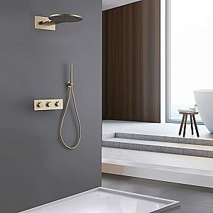 Душевая система ABBER Wasser Kreis AF8151G золото матовое купить в интернет-магазине сантехники Sanbest