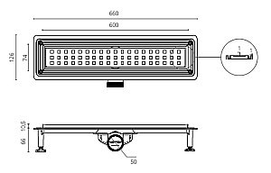 Душевой лоток Ctesi WAY SQUARE 60 BK4024130 хром купить в интернет-магазине Sanbest