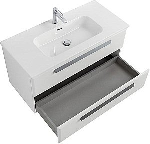 Тумба с раковиной Cezares ECO-CER-N 100 ECO-CER-N-1000-2C-SO-BO белая матовая для ванной в интернет-магазине Sanbest