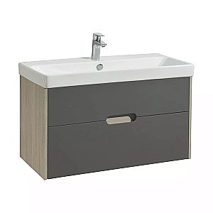 Тумба с раковиной Акватон Оливия 90 грей/дуб ойстер для ванной в интернет-магазине Sanbest