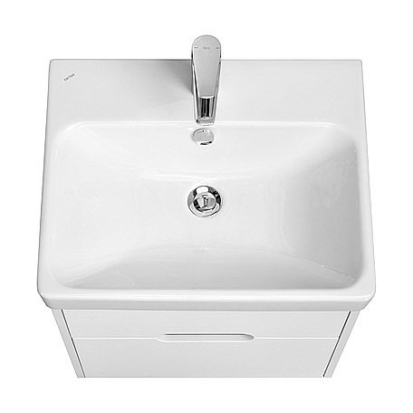 Тумба с раковиной Акватон Оливия 55 белая матовая для ванной в интернет-магазине Sanbest