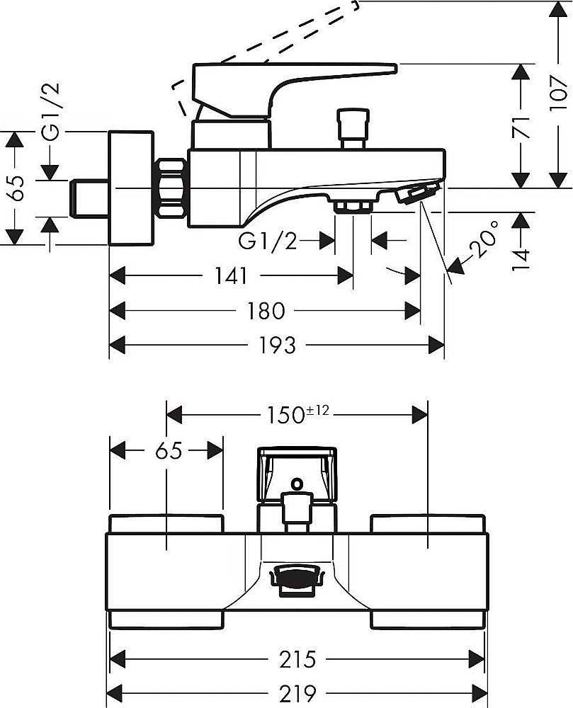 Смеситель для ванны Hansgrohe Metropol 74540000 купить в интернет-магазине сантехники Sanbest