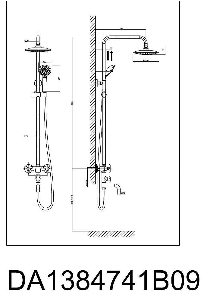 Душевая система D&K Hessen Goethe DA1384741E09 купить в интернет-магазине сантехники Sanbest