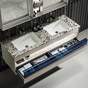 Тумба с раковиной Black&White Gravity V-2432 170 серая для ванной в интернет-магазине Sanbest