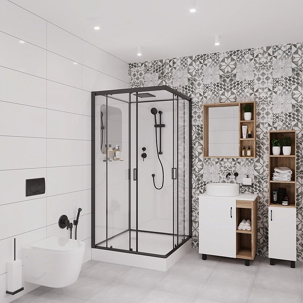 Душевая кабина Niagara Premium NG- 6901-01Q BLACK 90x90 купить в интернет-магазине Sanbest