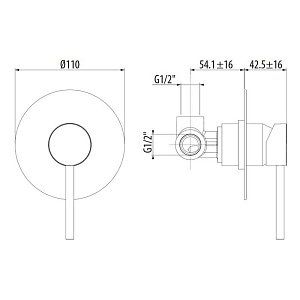 Смеситель для душа Gattoni Circle Two 9130/91C0 купить в интернет-магазине сантехники Sanbest