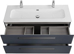 Тумба с раковиной Cezares ECO-CER-N 120 ECO-CER-N-1200-2C-SO-GR-P графит для ванной в интернет-магазине Sanbest