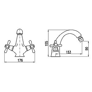 Смеситель для биде Rav-Slezak Morava Retro MK143.5KCMATSM черный/бронза купить в интернет-магазине сантехники Sanbest