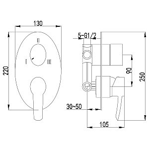 Смеситель для душа Lemark Atlantiss LM3228C купить в интернет-магазине сантехники Sanbest