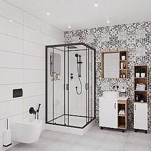 Душевая кабина Niagara Premium NG- 6901-01Q BLACK 90x90 купить в интернет-магазине Sanbest