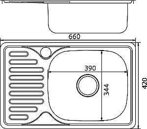 Кухонная мойка Mixline ML 42х66 5305 сталь купить в интернет-магазине сантехники Sanbest