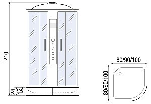 Душевая кабина RIVER DUNAY 24 100х100 купить в интернет-магазине Sanbest