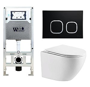 Унитаз с инсталляцией WeltWasser AMBERG 506 ST + MERZBACH 043 MT-WT + AMBERG RD-BL купить в интернет-магазине Sanbest