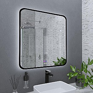 Зеркало Grossman ELEGANS-норма Black 90x80 1790802 черное в ванную от интернет-магазине сантехники Sanbest