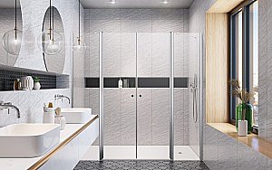 Душевая дверь Radaway Eos DWD II 170 770+930 стекло прозрачное/профиль хром купить в интернет-магазине Sanbest