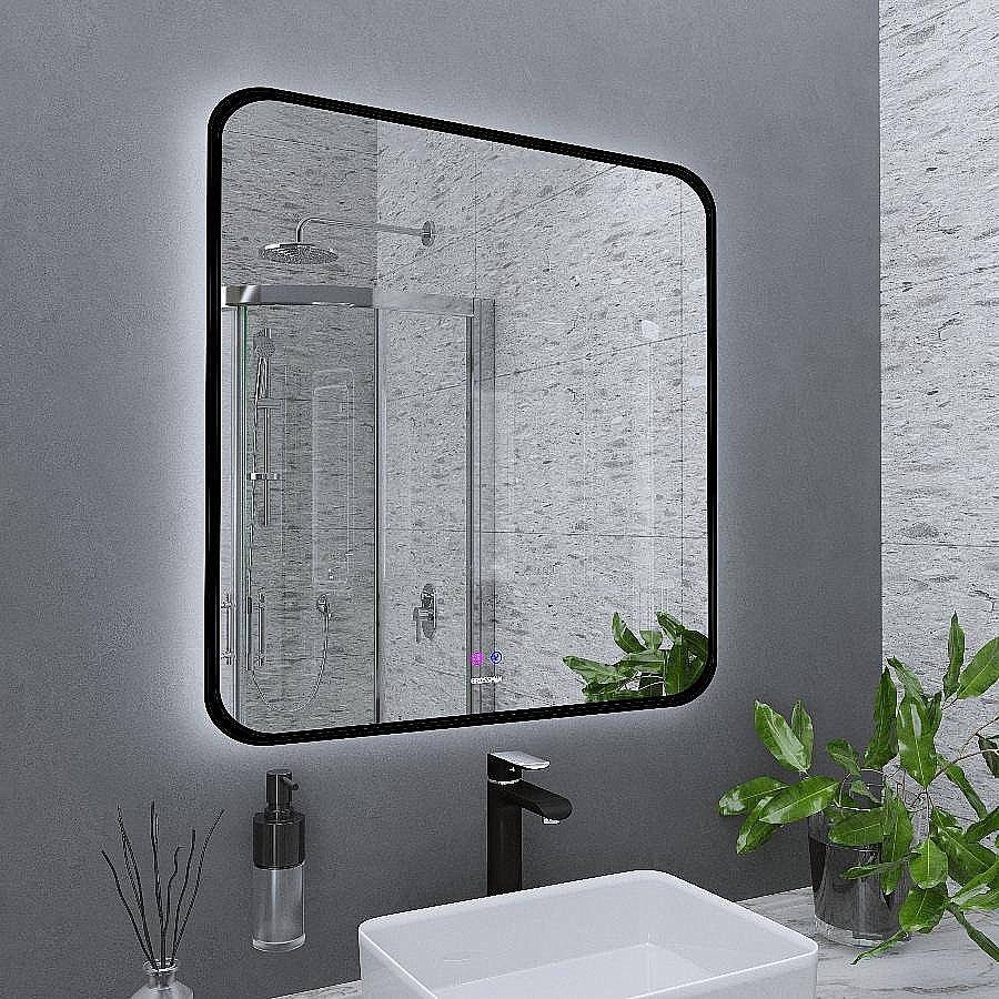 Зеркало Grossman ELEGANS-норма Black 90x80 1790802 черное в ванную от интернет-магазине сантехники Sanbest