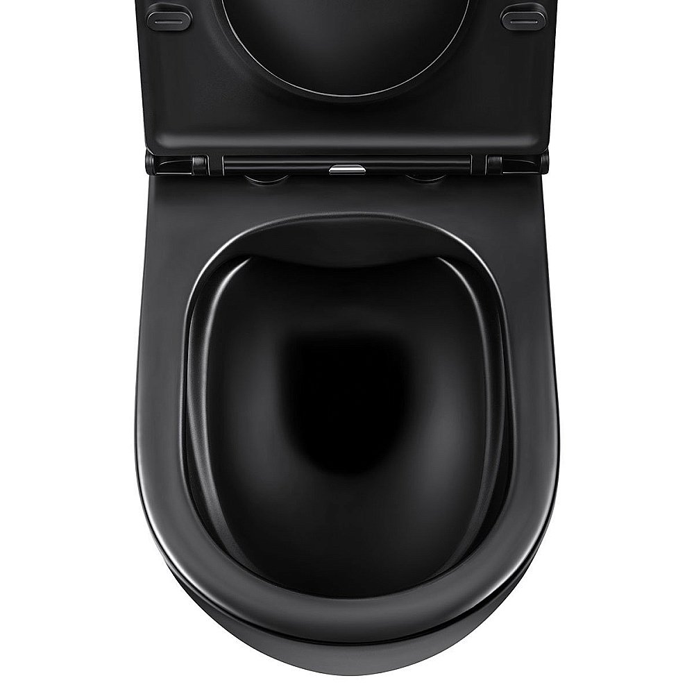 Унитаз подвесной Vincea Evo VT1-34MB безободковый, с крышкой микролифт, матовый черный купить в интернет-магазине Sanbest