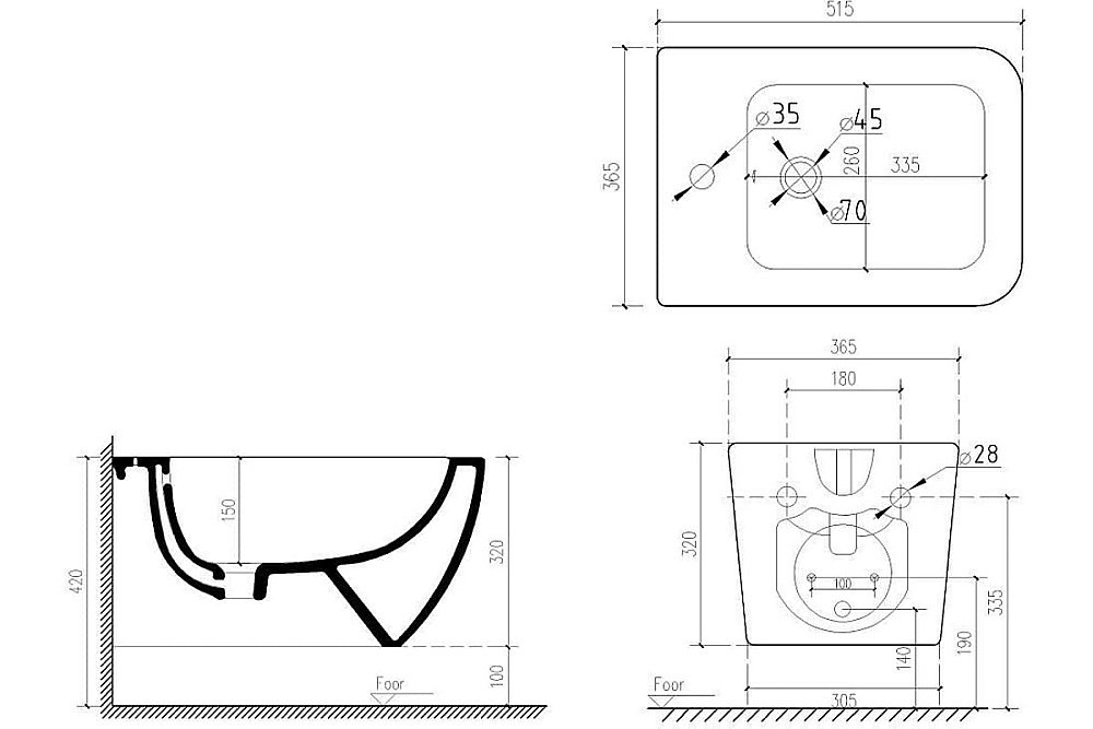 Биде подвесное Art&Max MAXIMA AM010BH купить в интернет-магазине Sanbest