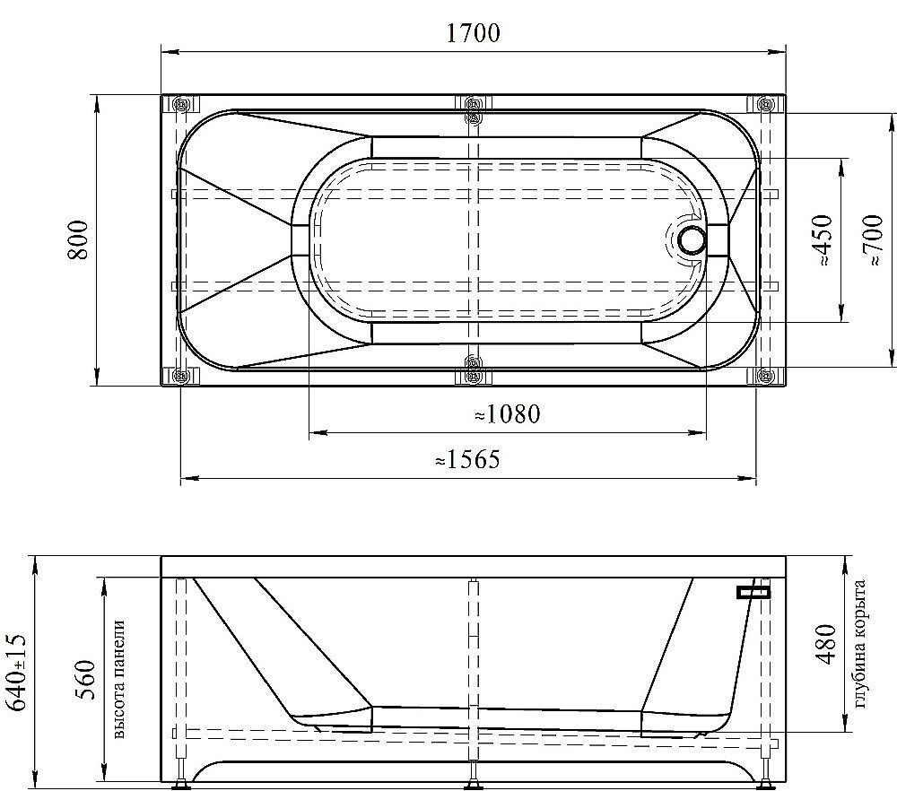 Ванна акриловая Радомир Прованс 170х80 купить в интернет-магазине Sanbest