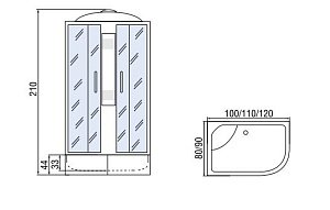 Душевая кабина Мономах 100/80/44 С МЗ купить в интернет-магазине Sanbest