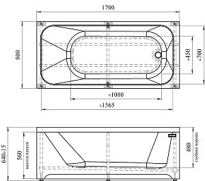 Ванна акриловая Радомир Прованс 170х80 купить в интернет-магазине Sanbest